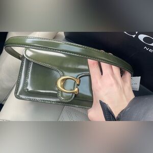 Coach Olive Green Leather Crossbody Bag